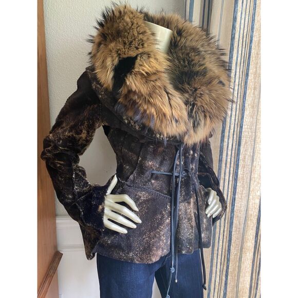 EUC Roberto Cavalli Reversible Fur Leather Jacket Coat M - Picture 10 of 14